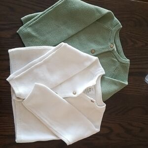 C&A Khaki Green and White Kids Cardigan Set. Size 18-24mth
